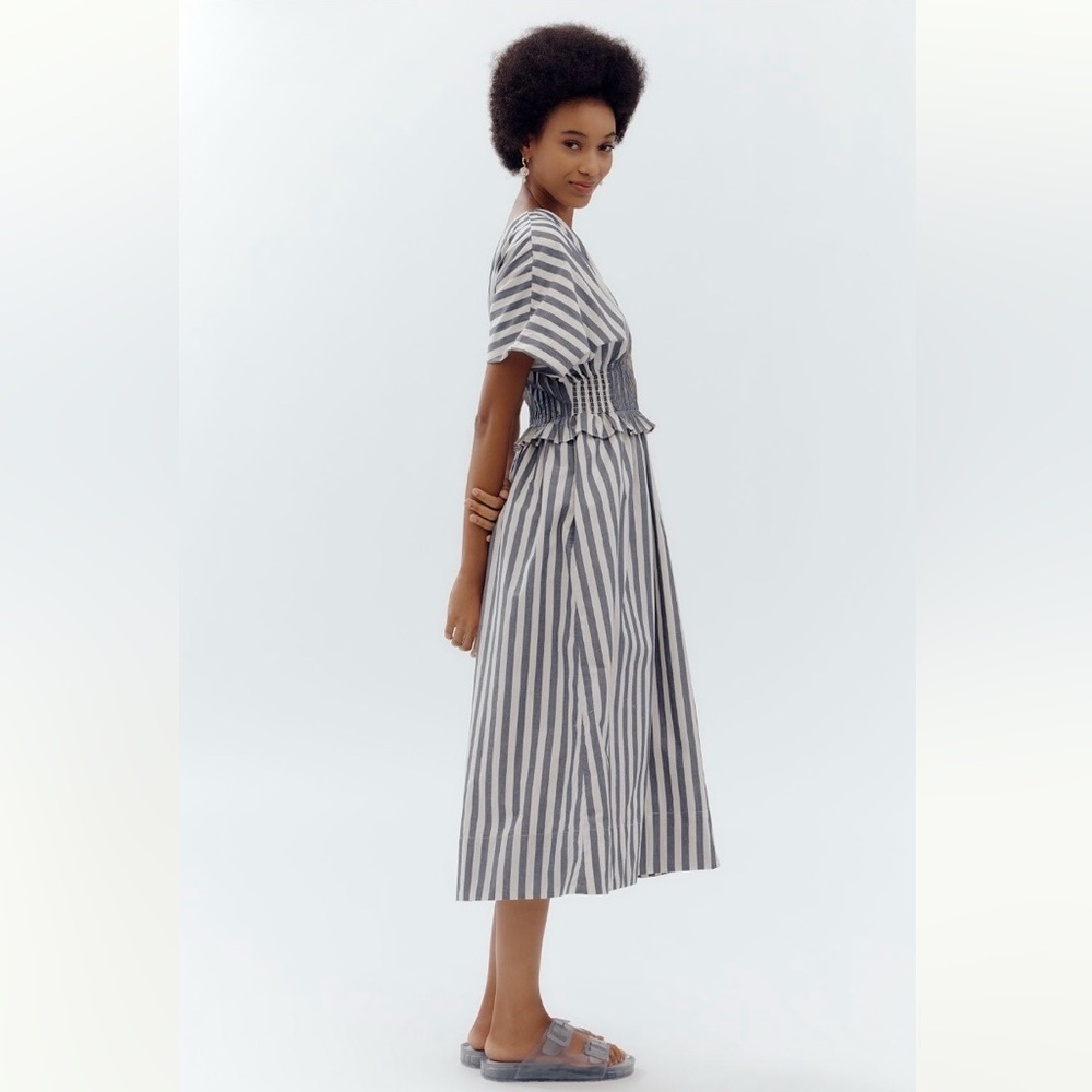 NWT By Anthropologie V-Neck Zip-Front Midi Dress - Picture 5 of 12